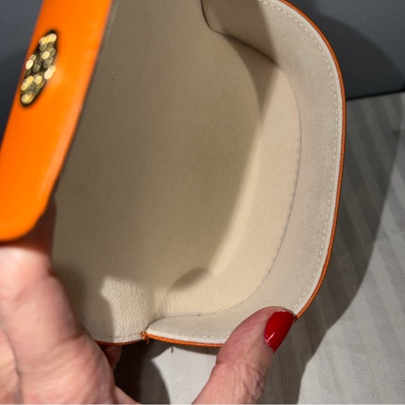 Tory Burch Vibrant Orange Eyewear Case - Picture 5 of 8